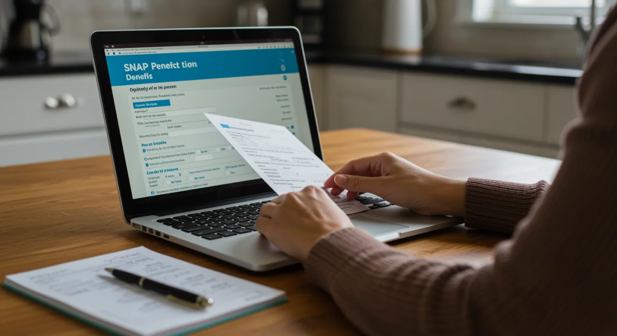 Person reviewing SNAP application online