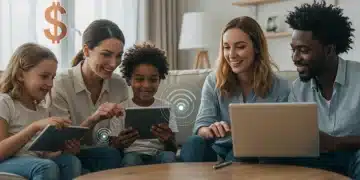 Family enjoying affordable internet access through ACP