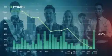 Graph illustrating a significant drop in the U.S. unemployment rate to 3.5% in January 2025, reflecting a positive economic trend.