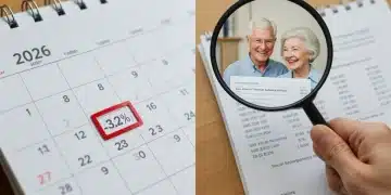 2026 calendar with 3.2% highlight and Social Security statement
