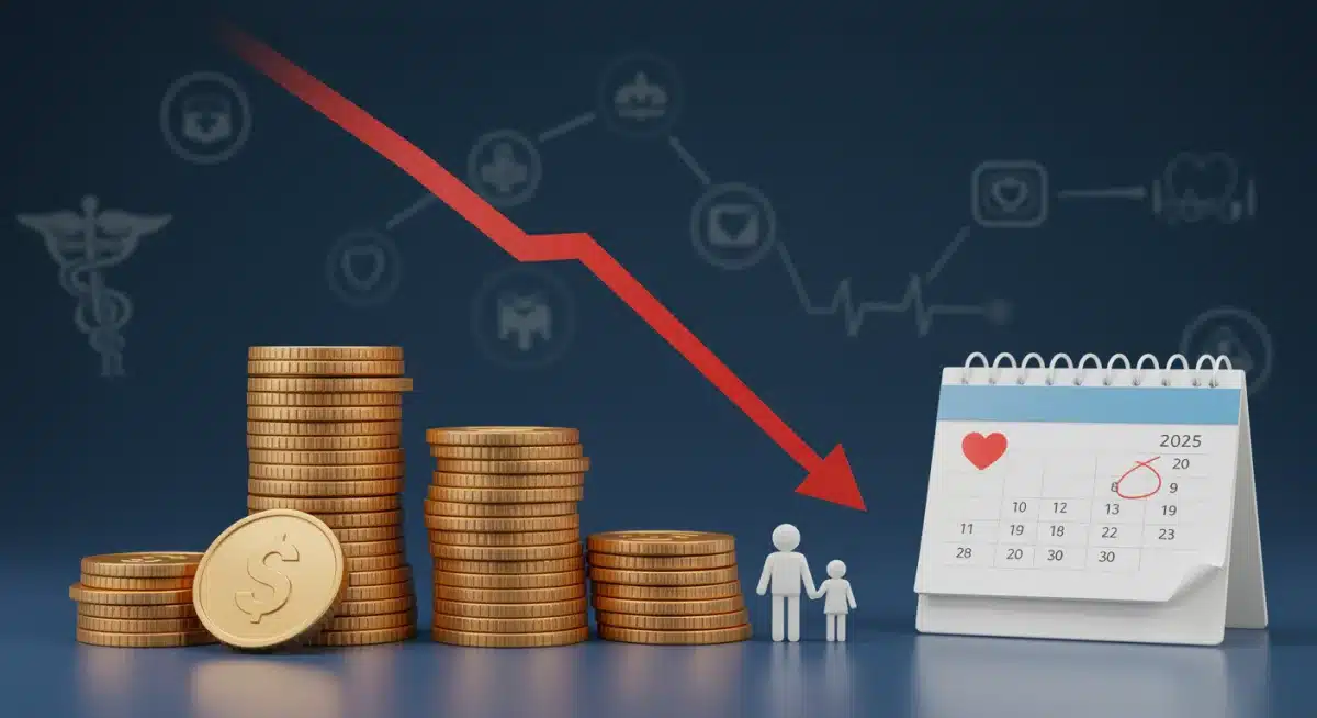 Infographic showing financial relief from healthcare premium reduction for families