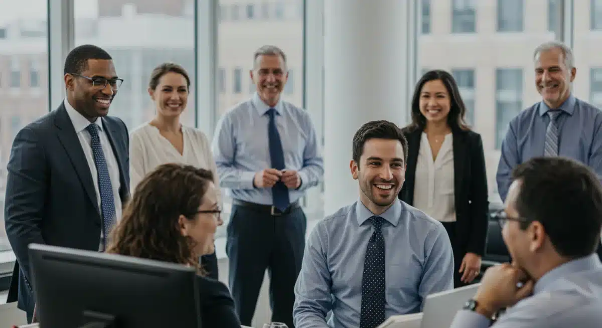 Diverse federal employees collaborating, representing new job growth