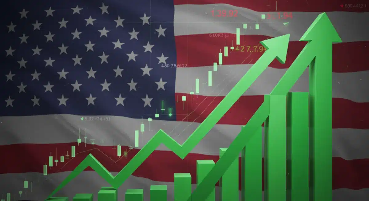 Financial growth chart with green arrows representing stable returns from Treasury bonds