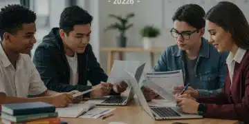 High school students preparing for college admissions 2026, focused on applications.