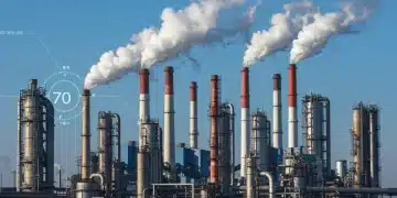 Industrial factory with smokestacks under new EPA emission reduction targets