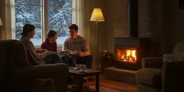 Family staying warm in winter with LIHEAP assistance