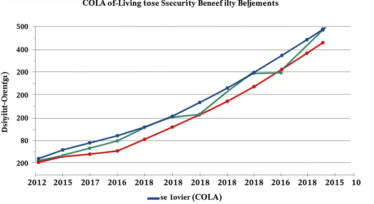 Historical COLA trends graph, showing past Social Security benefit increases.