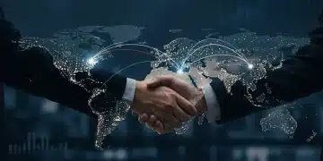 Global trade map showing new U.S. agreements and economic cooperation