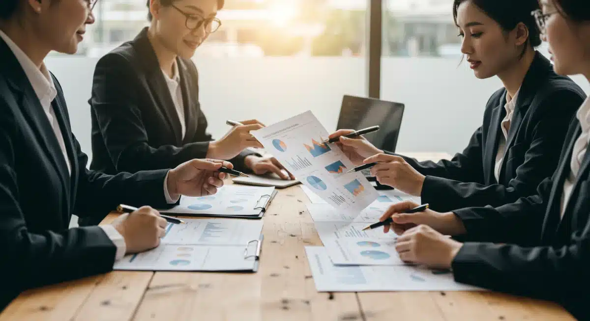 International business leaders discussing trade policies and economic strategies