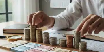 Person organizing money for 2026 financial planning