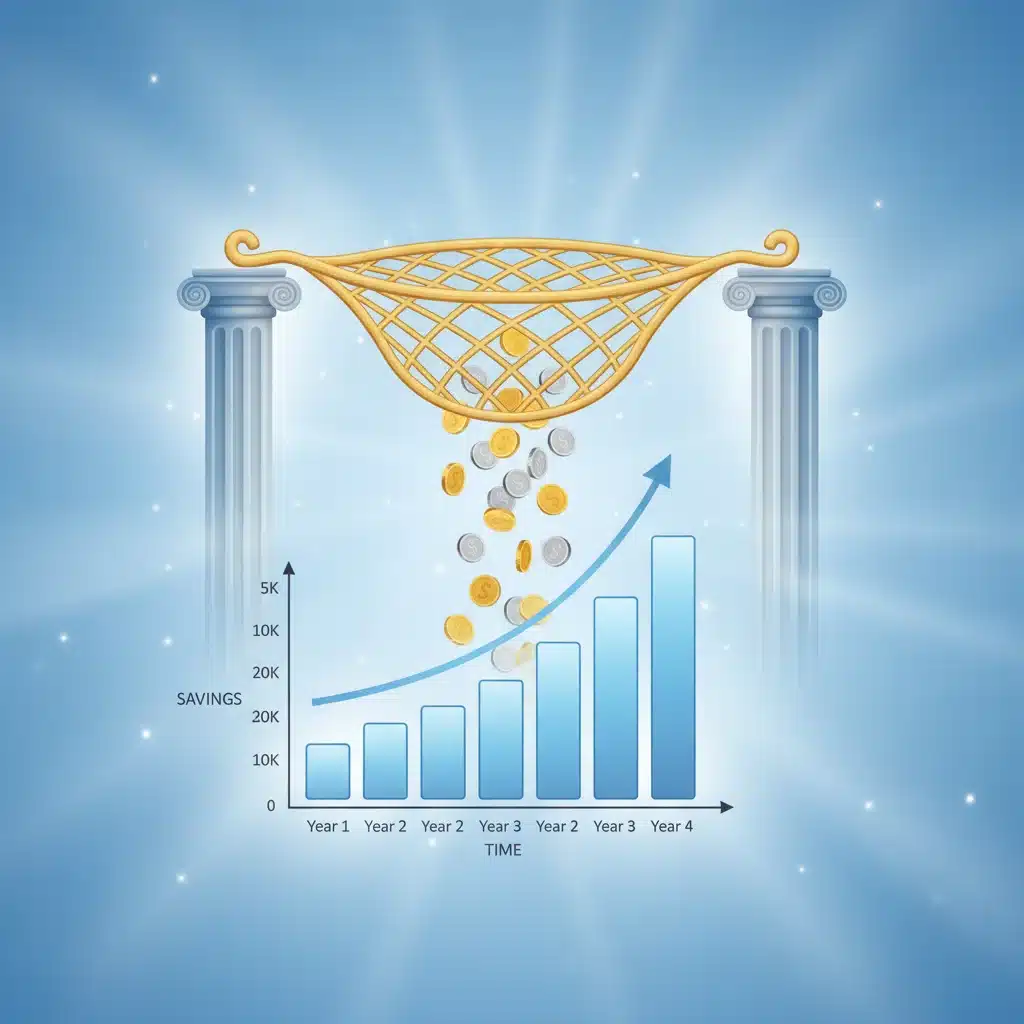 Financial safety net catching savings over time