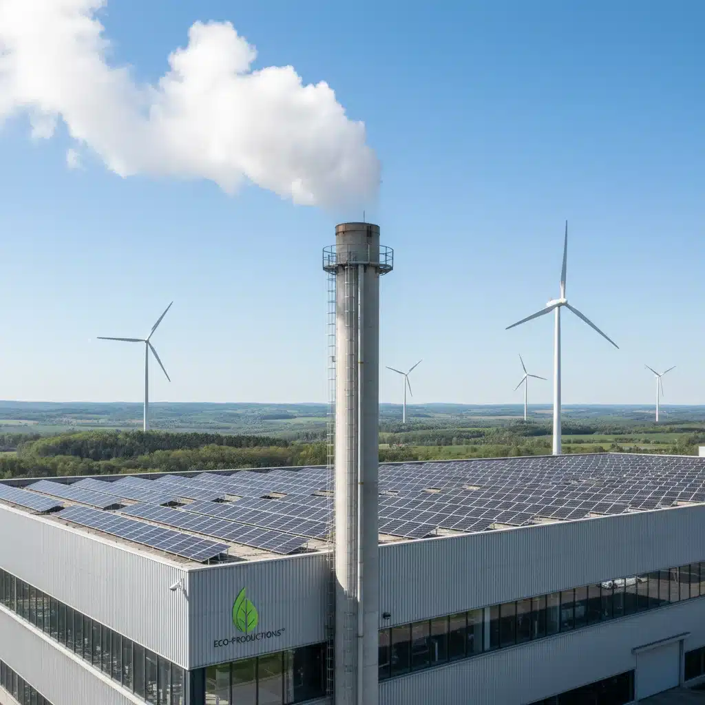 Industrial facility embracing renewable energy and reduced emissions.