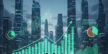 Dynamic digital interface showing investment charts and financial data, representing portfolio optimization for 2026.