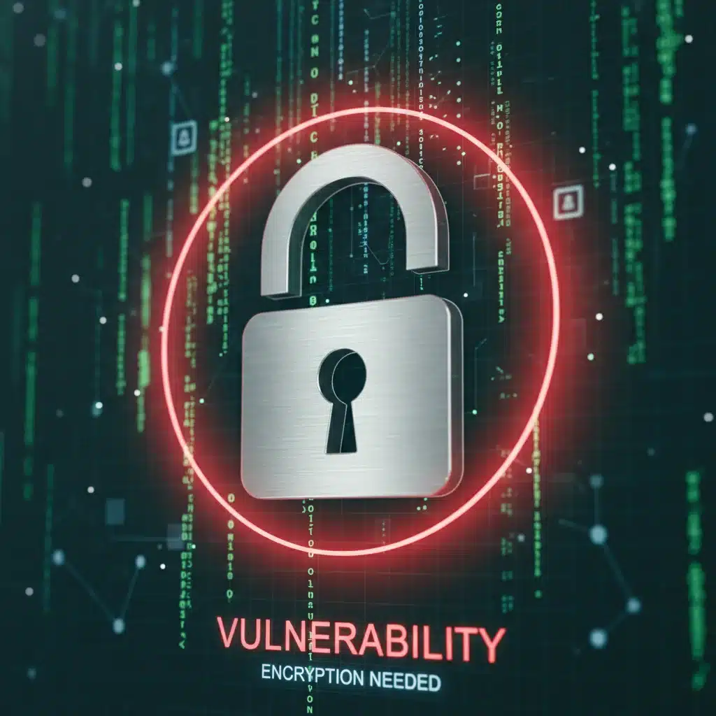 Digital padlock icon symbolizing compromised data security