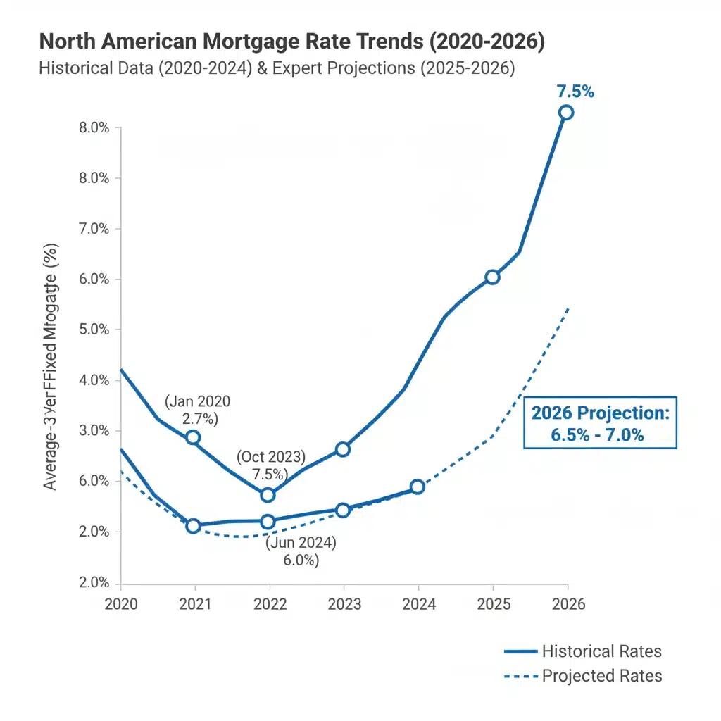 Chart of projected mortgage interest rates 2026